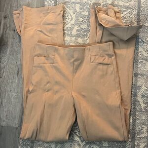 Elegant Tan Flare Women's Pants